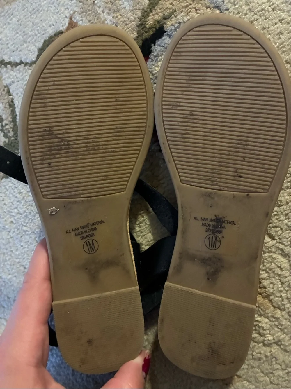 Girls Black Leather Strap Sandals